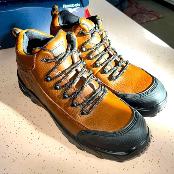 Reebok RB4444 Tiahawk Mens Brown Waterproof Comp Toe Work Boots Size 12W